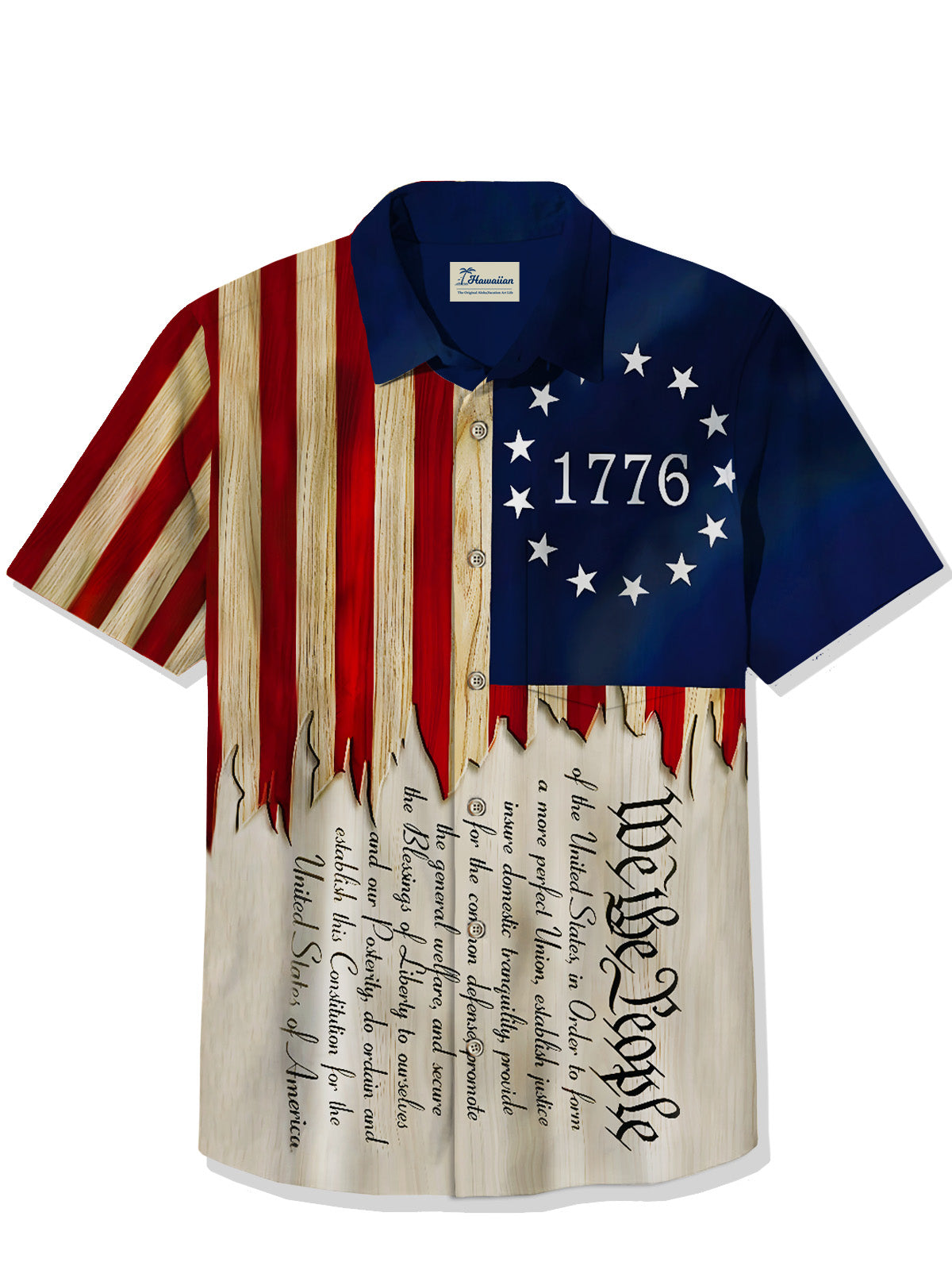 USA 1776 We The People Patriotic Short Sleeve Shirts