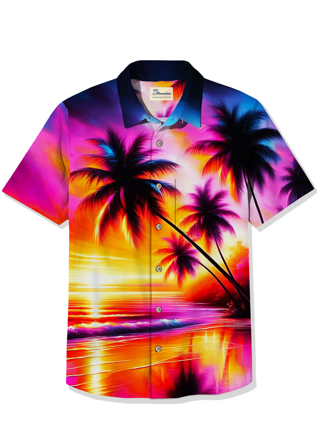 Evening Beach Scene Men & Women Short Sleeve Shirt