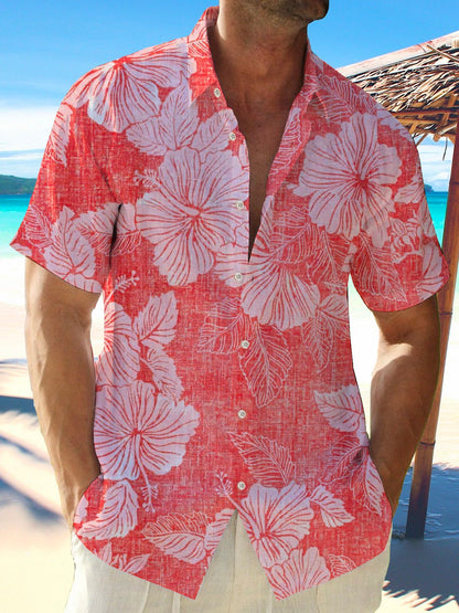 Floral Men's Beach Vacation Hawaiian Shirt