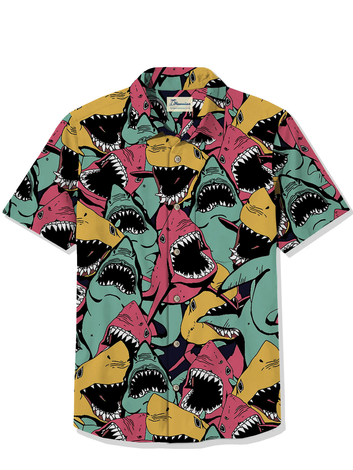 Fashion Shark Print Hawaiian Shirt For Men