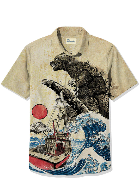 Yaikiki Godzilla Great Wave Short Sleeve Shirt