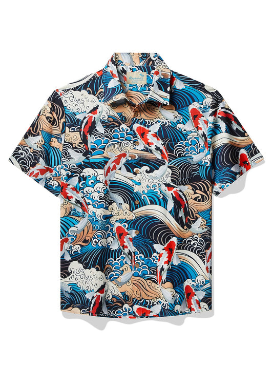 Vintage Japanese Koi Men's Hawaiian Shirt