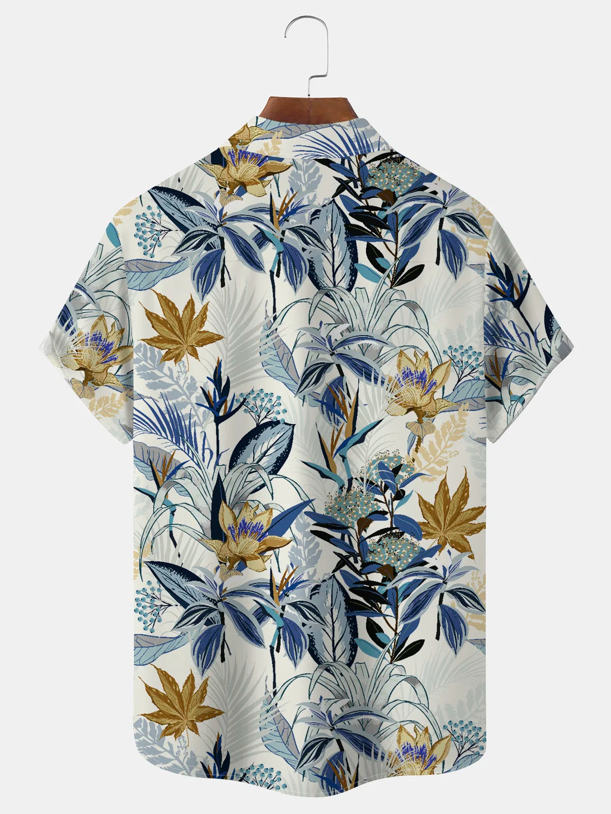 Men's Tropical Floral Beach Shirt With Pocket