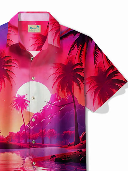 Hawaiian Coconut Tree Men's Button Down Shirt