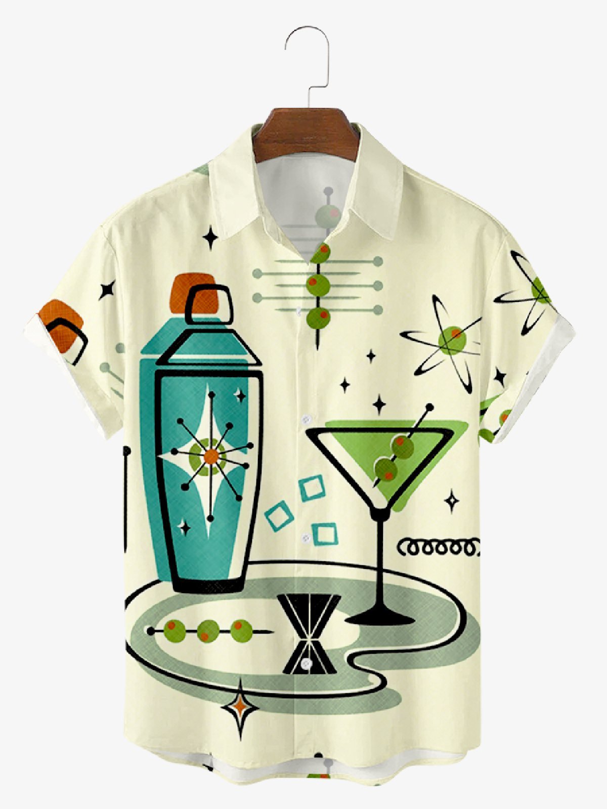 Men's Vintage Cocktail Short Sleeve Hawaiian Shirt