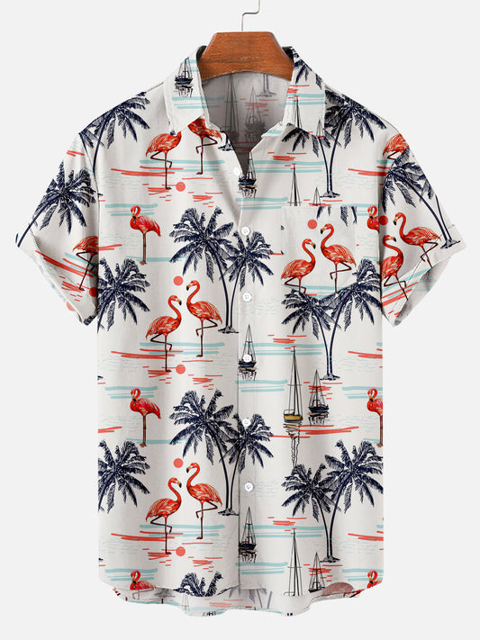 Men's Summer Tropical Flamingo Hawaiian Shirt