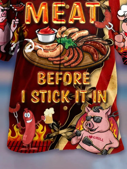 Men's Pig I Rub My Meat Before I Stick It In BBQ Lovers Hawaiian Shirt