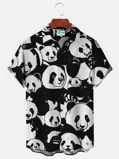 Black Panda Men's Hawaiian Shirts