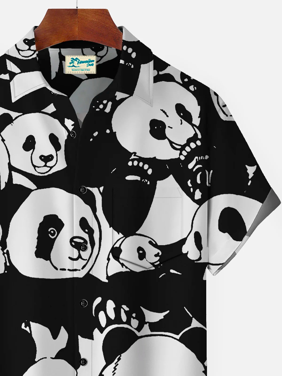 Black Panda Men's Hawaiian Shirts