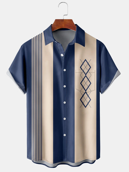 50's Vintage Mid-Century Geometric Men's Bowling Shirts