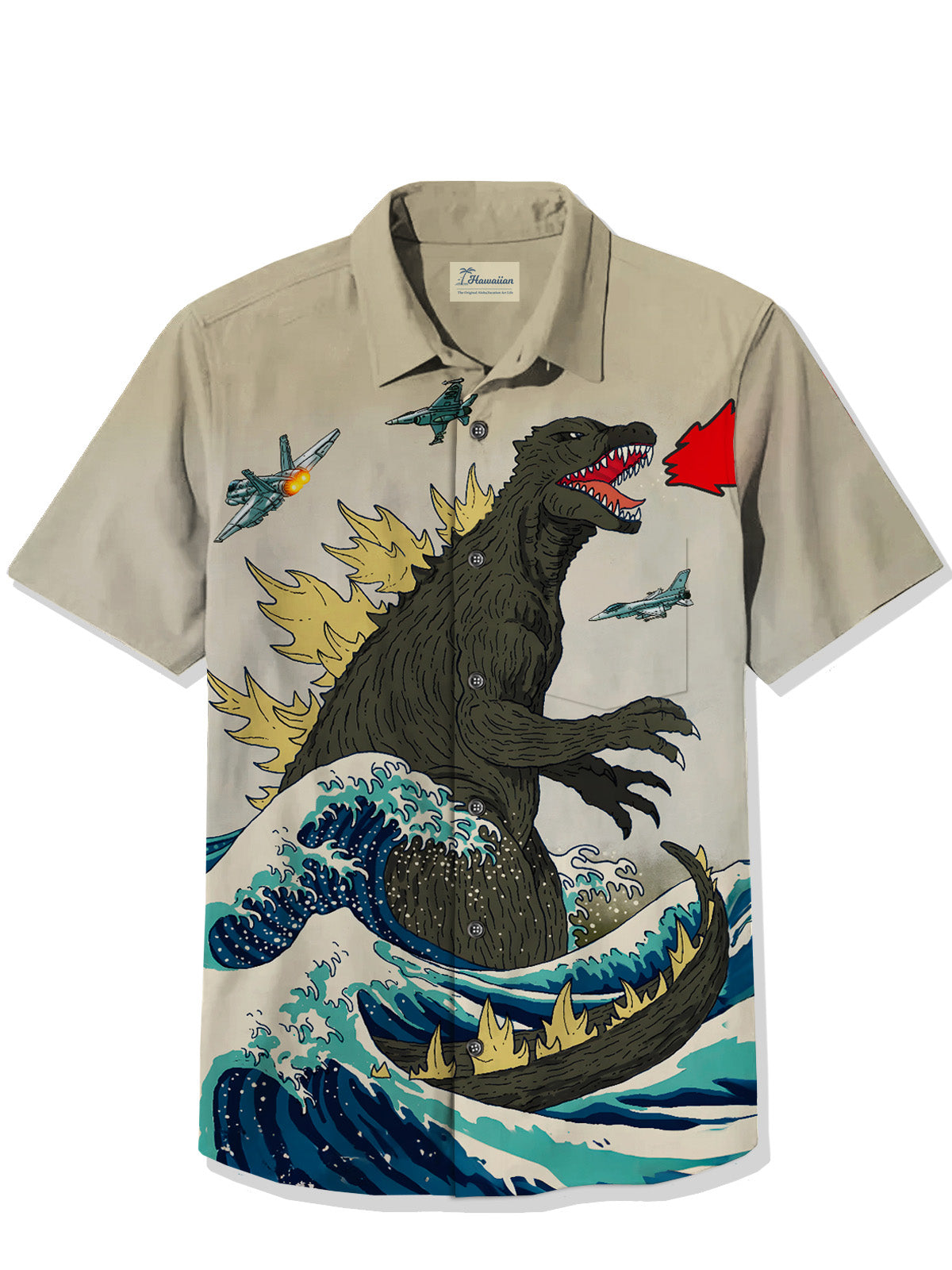 Yaikiki Dragon In Waves Japanese Vibe Aloha Hawaiian Shirt