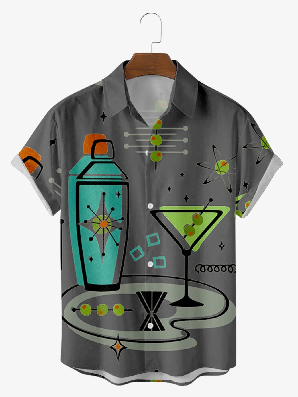 Men's Vintage Cocktail Short Sleeve Hawaiian Shirt