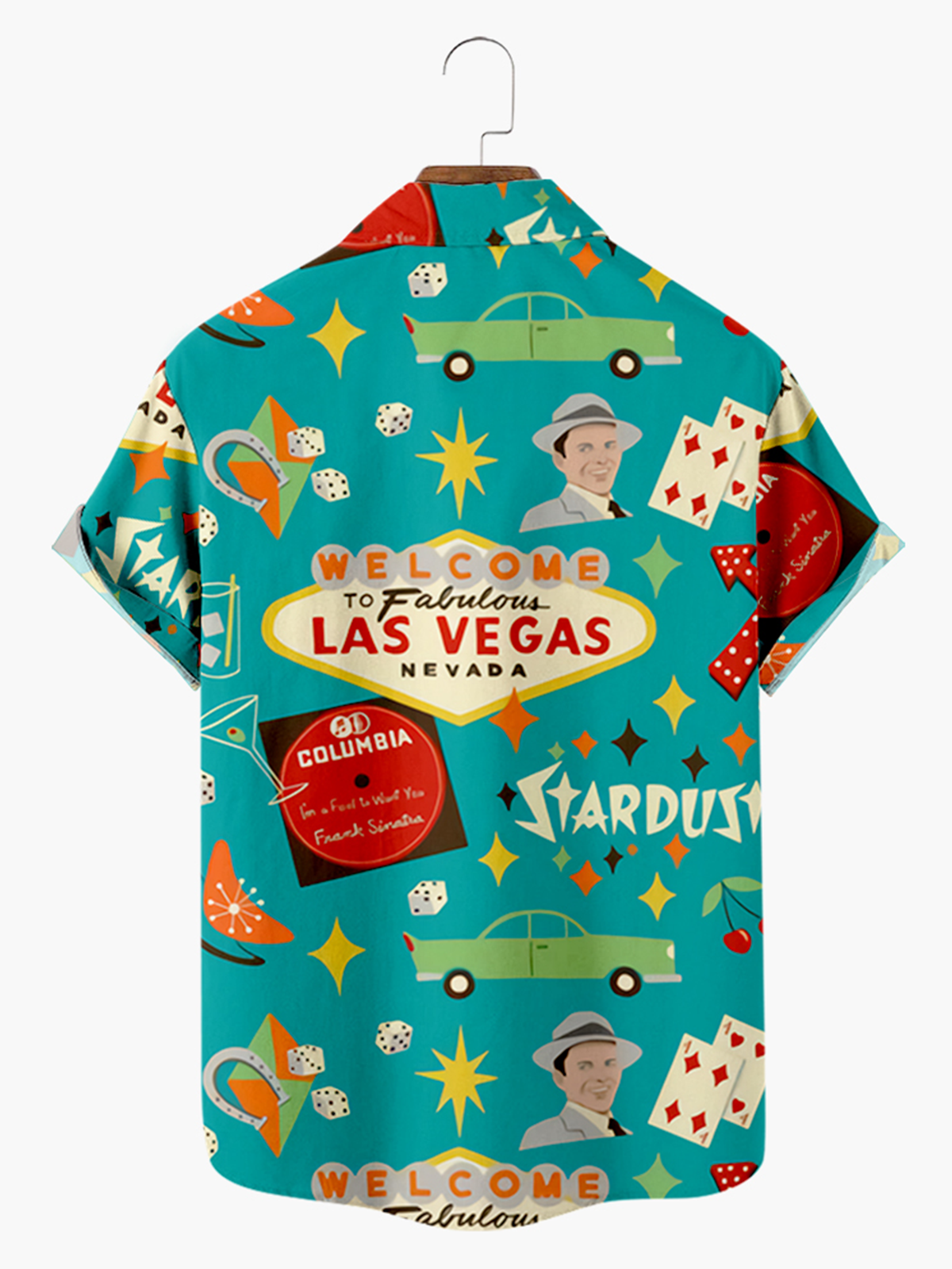 Retro Las Vegas Vacation Hawaiian Poker Printed Shirt