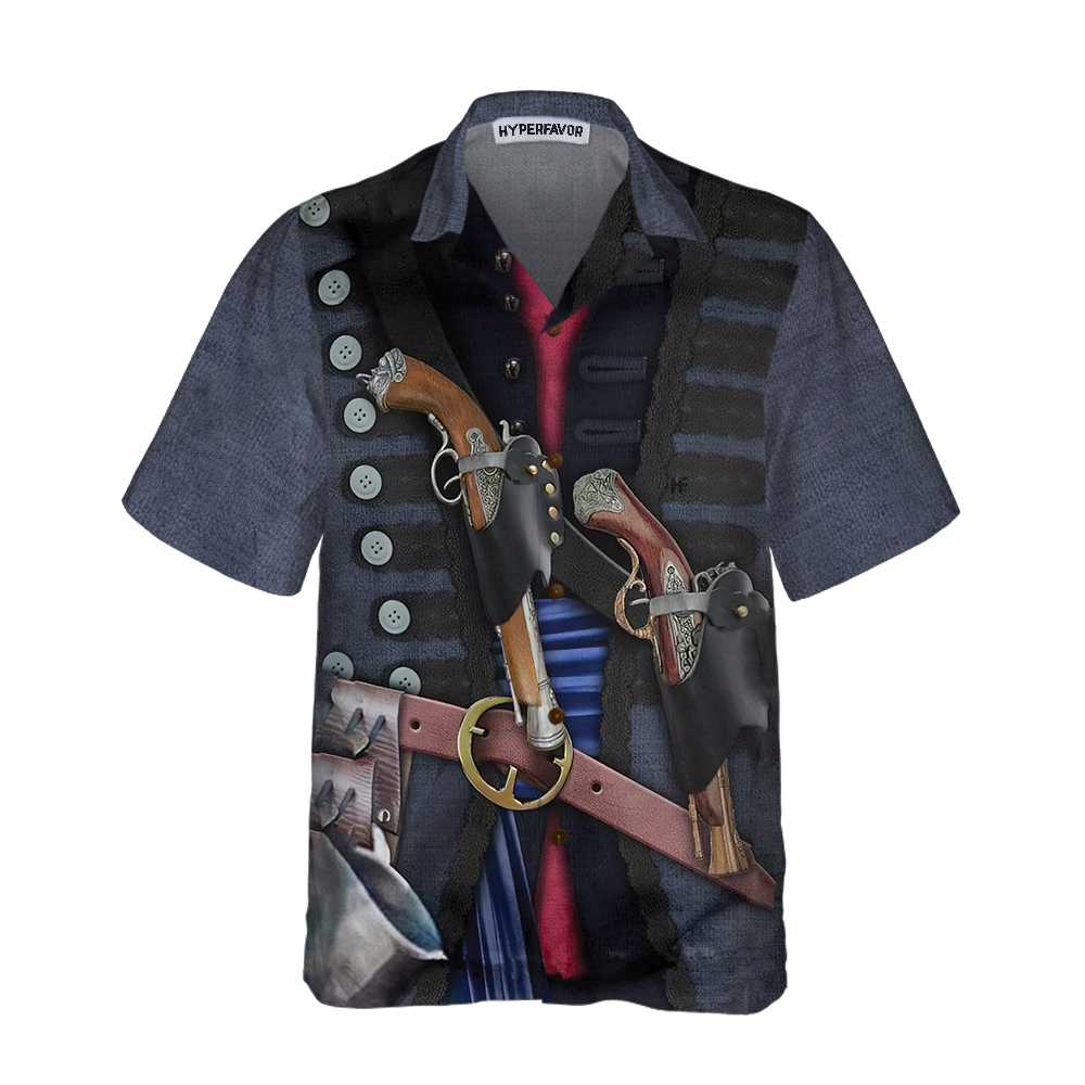 Pirate Costume Hawaiian Shirt, Cool Pirate Shirt For Adults, Pirate Pattern Shirt For Men